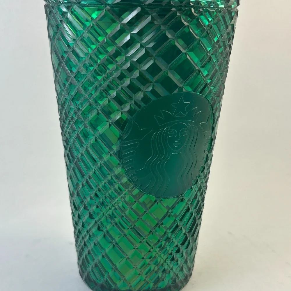 STARBUCKS Emerald Green Jeweled 16oz Tumbler Cup Christmas Holiday Winter 2021‎